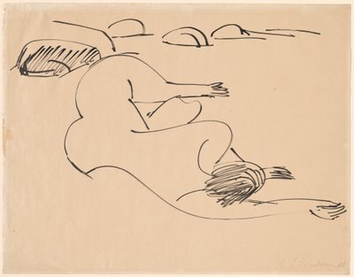 Erna hever a tengerparton sziklák között alkotó: Ernst Ludwig Kirchner