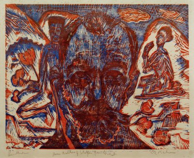 Ferdinand Hodler / Hodlerkopf / Farbholzschnitt v. E.L.Kirchner alkotó: Ernst Ludwig Kirchner