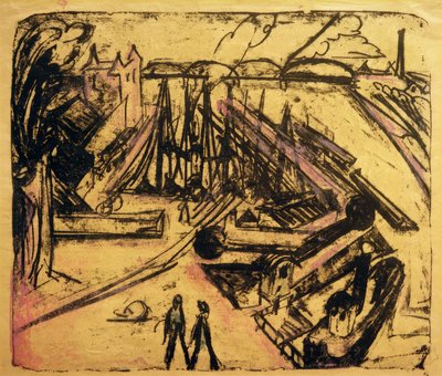 Freihafen Frankfurt am Main alkotó: Ernst Ludwig Kirchner