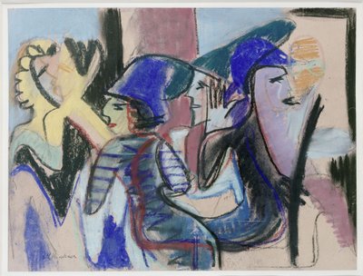 Fünf Personen im Café alkotó: Ernst Ludwig Kirchner