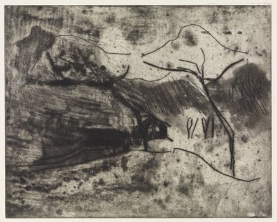 Házikó fák alatt a hóban / Part, szél, csónakok alkotó: Ernst Ludwig Kirchner