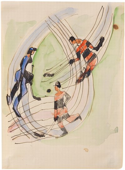 Jégkorongjátékosok, 1934 körül. alkotó: Ernst Ludwig Kirchner