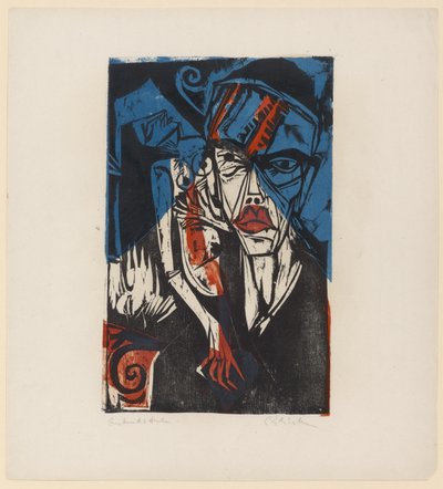 Illusztráció Peter Schlemihl számára, Adalbert von Chamisso, 1915 (színes fametszet) alkotó: Ernst Ludwig Kirchner