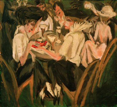 A kávézó kertjében alkotó: Ernst Ludwig Kirchner