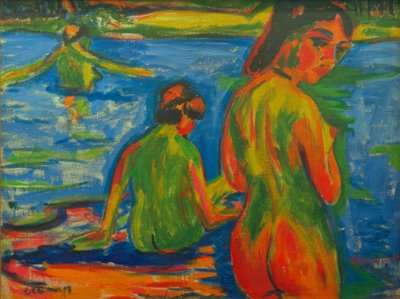 Lányok fürdőznek a tóban alkotó: Ernst Ludwig Kirchner