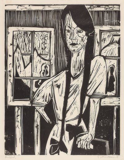 Fiatal lány. 1921 alkotó: Ernst Ludwig Kirchner