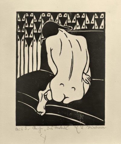 Guggolás, hátulról nézve alkotó: Ernst Ludwig Kirchner