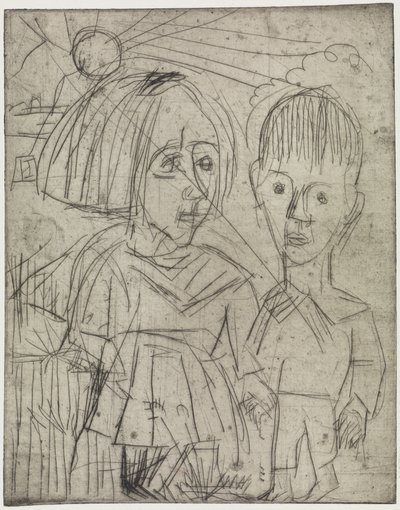 Gyermekek naplementekor / Emberek a hegyen alkotó: Ernst Ludwig Kirchner