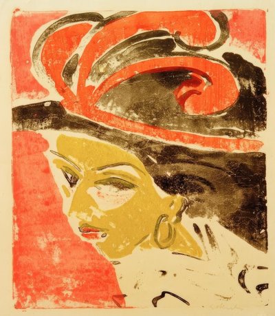 Cocotte fej tollas kalappal alkotó: Ernst Ludwig Kirchner