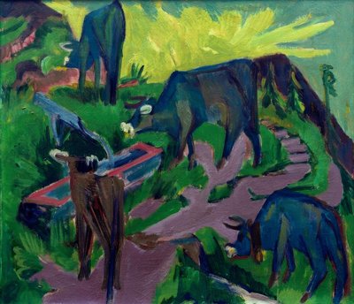 Tehenek naplementében alkotó: Ernst Ludwig Kirchner