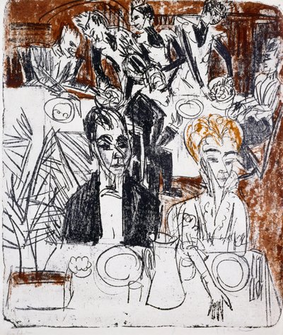 Terített asztal alkotó: Ernst Ludwig Kirchner