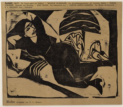 Fekvő nő (Pihenés) (innen: Der Sturm ...) alkotó: Ernst Ludwig Kirchner