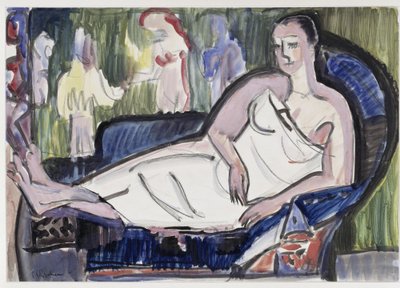 Fekvő nő a kanapén alkotó: Ernst Ludwig Kirchner
