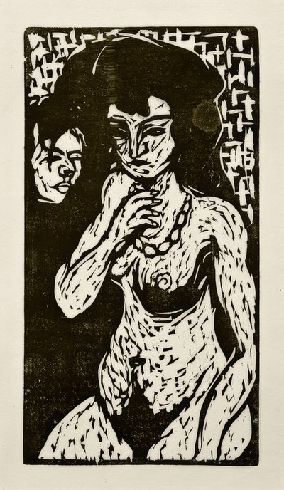 Meztelen lány önarcképpel alkotó: Ernst Ludwig Kirchner