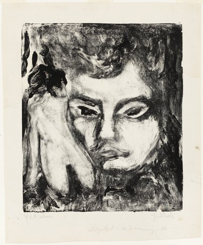 Férfi fej meztelenül alkotó: Ernst Ludwig Kirchner