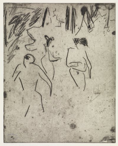 Moritzburgi fürdőzők a bozótban/A beteg Dodo alkotó: Ernst Ludwig Kirchner