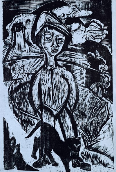 Hegyi legény viharban, 1921 alkotó: Ernst Ludwig Kirchner