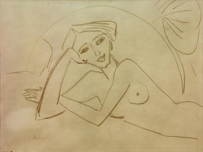 Meztelen lány fekve alkotó: Ernst Ludwig Kirchner