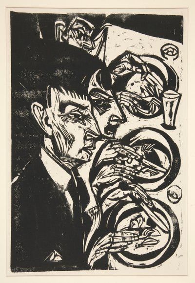 Nervoese beim Diner (Ideges emberek vacsoránál) alkotó: Ernst Ludwig Kirchner