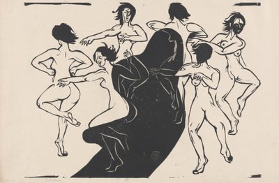 Árnyék körül táncoló aktok alkotó: Ernst Ludwig Kirchner