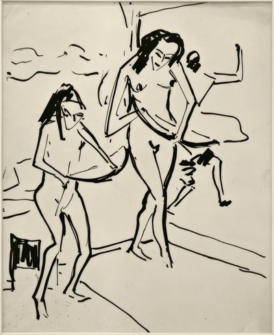 Cím nélkül (Marcella és Zenta íjjal) alkotó: Ernst Ludwig Kirchner