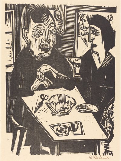Öreg és Fiatal Nő alkotó: Ernst Ludwig Kirchner