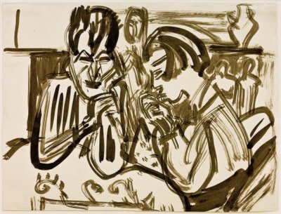 Pár az asztalnál alkotó: Ernst Ludwig Kirchner
