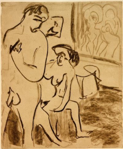 Pár a stúdióban alkotó: Ernst Ludwig Kirchner