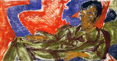Otto Mueller festő portréja alkotó: Ernst Ludwig Kirchner
