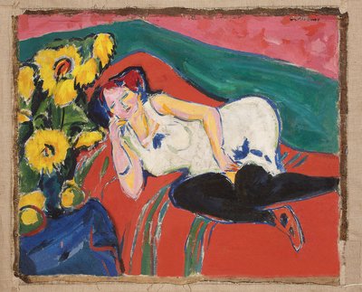 Fehér inges fekvő nő alkotó: Ernst Ludwig Kirchner