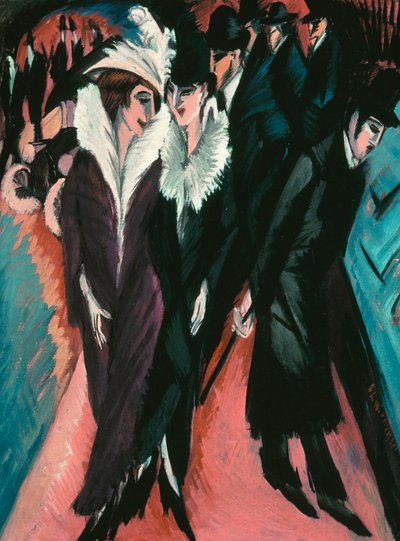 Rue, Berlin - Street, Berlin - Peinture de Ernst Ludwig Kirchner (1880-1938) - 1913 - Olaj, vászon - 120,6x91,1 - Modern Művészetek Múzeuma, New York - alkotó: Ernst Ludwig Kirchner