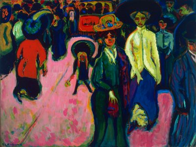 Street, Drezda (Németország). Ernst Ludwig Kirchner (1880-1938) festménye, olaj, vászon alkotó: Ernst Ludwig Kirchner