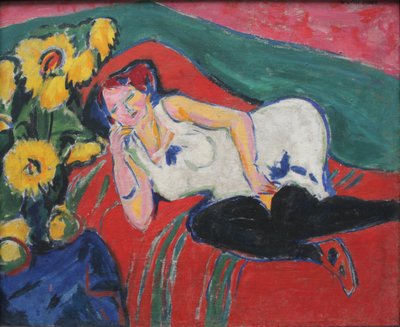 Pihenő nő fehér ingben alkotó: Ernst Ludwig Kirchner