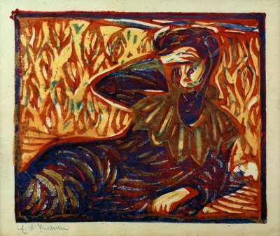 Pihenő lány fejfájással alkotó: Ernst Ludwig Kirchner