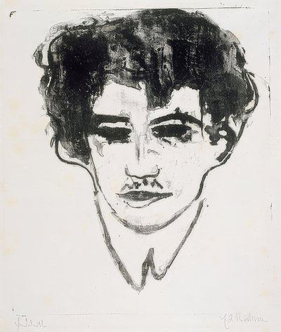 Önarckép. 1908 körül alkotó: Ernst Ludwig Kirchner