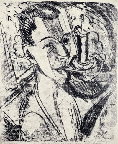 Önarckép cigarettával alkotó: Ernst Ludwig Kirchner