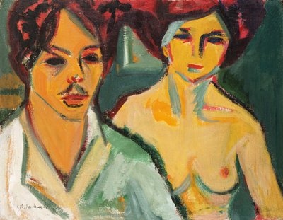 Önarckép modellel, 1905 alkotó: Ernst Ludwig Kirchner