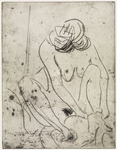 Megszáradó kislány / Két fürdőző nő alkotó: Ernst Ludwig Kirchner