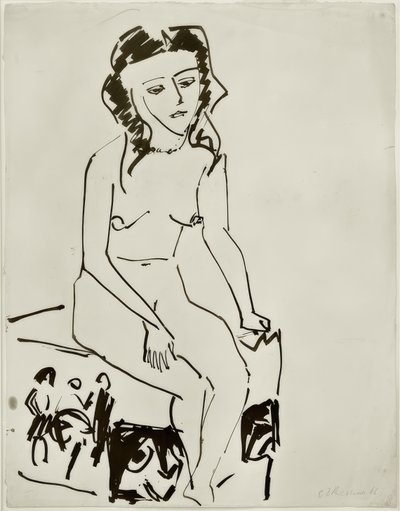 Ülő női akt alkotó: Ernst Ludwig Kirchner