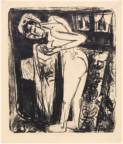 Meztelenül állva a szobában alkotó: Ernst Ludwig Kirchner