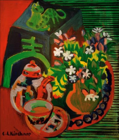 Csendélet kínai porcelánnal alkotó: Ernst Ludwig Kirchner