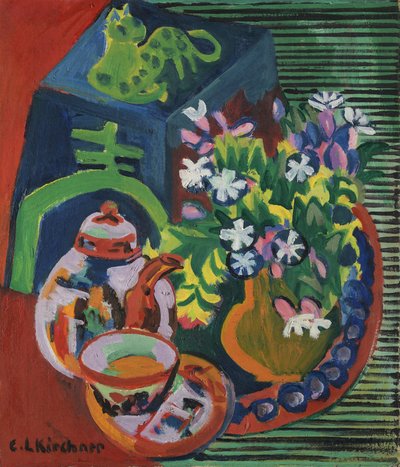 Csendélet kínai porcelánnal alkotó: Ernst Ludwig Kirchner