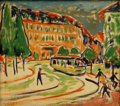Villamos Drezdában alkotó: Ernst Ludwig Kirchner
