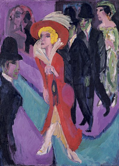 Street With Red Streetwalker, 1914-1925 alkotó: Ernst Ludwig Kirchner