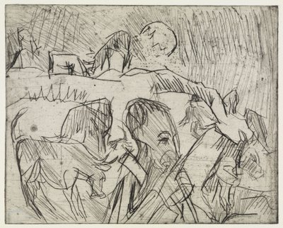 Mardersteig című tanulmány / Pásztor tehenekkel a hegyen alkotó: Ernst Ludwig Kirchner