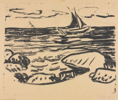 A tenger Staberhuk közelében alkotó: Ernst Ludwig Kirchner