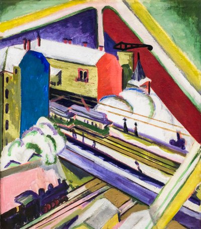 A Wannsee-vonal a műterem ablakán keresztül alkotó: Ernst Ludwig Kirchner