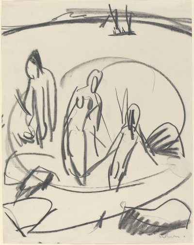 Három fürdőző a tengerben alkotó: Ernst Ludwig Kirchner
