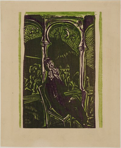 Álmodozó férfi - Botho Graef az erkélyén ülve, Jena alkotó: Ernst Ludwig Kirchner