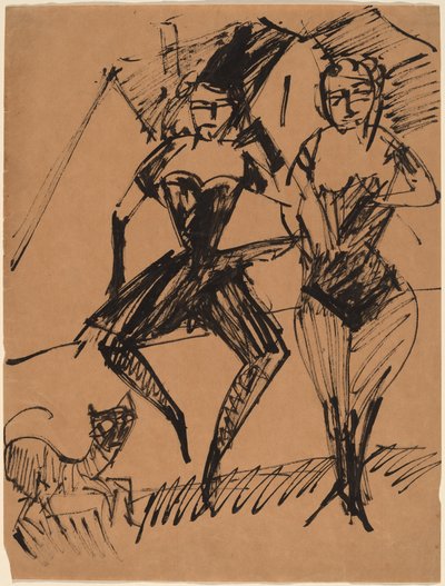 Két táncos egy macskával alkotó: Ernst Ludwig Kirchner